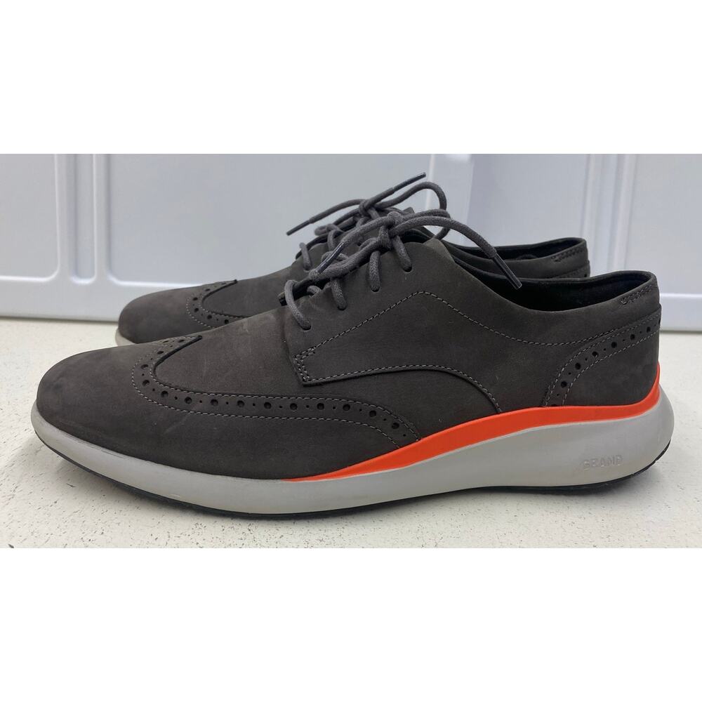 Men Cole Haan Grand Troy Wingtip suede leather Oxford dress shoes, 10.5M - Picture 2 of 7